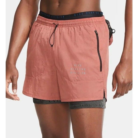 Nike Run Division 3 In 1 Running Shorts Mens Size Medium M CU5556 652 Packable - Picture 1 of 7